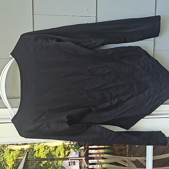 Ladies Mangopop brand one piece snap body contour shirt black - Picture 4 of 9